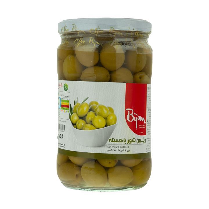 زیتون شور با هسته بیژن وزن 680 گرم Bijan Sour Olive 680 gr